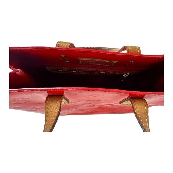 LOUIS VUITTON Reade PM Red Vernis Leather Tote Hand Bag Purse **READ** - Picture 16 of 16